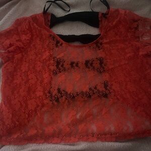 Orange Lace Women's Top